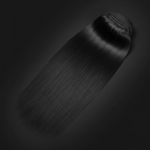 Straight hair bundle with black background